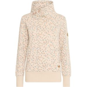 Oxmo Sweatshirt 'Beatanette'  lichtbeige / blauw / bruin