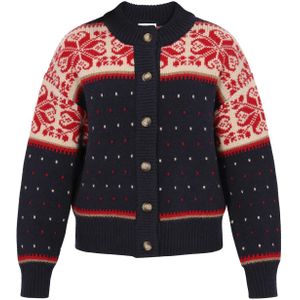 usha BLUE LABEL Gebreid vest  marine / lichtbruin / rood / wolwit