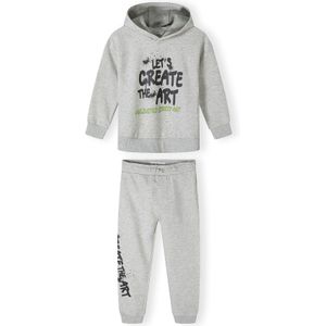 MINOTI Joggingpak  grijs / groen / zwart