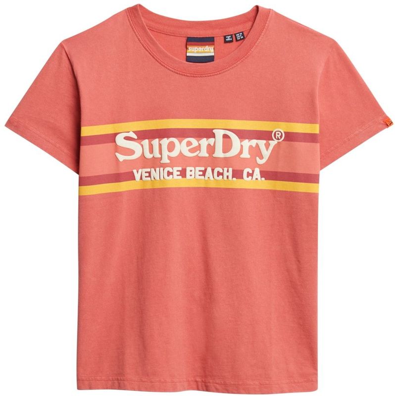 Superdry Shirt 'Venue'  geel / watermeloen rood / wit