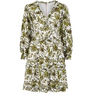 Apricot Zomerjurk  olijfgroen / wit