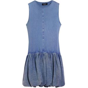 Jurk - Effen - Katoen - Mouwloos met Cut-outs en Gedrapeerd