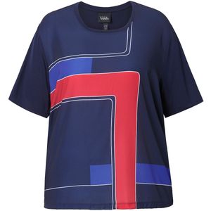 Ulla Popken Shirt  blauw / marine / knalrood / wit