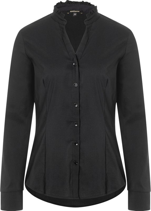 MORE & MORE - Blouse - Zwart - Klassieke Blouse - Lange Mouw