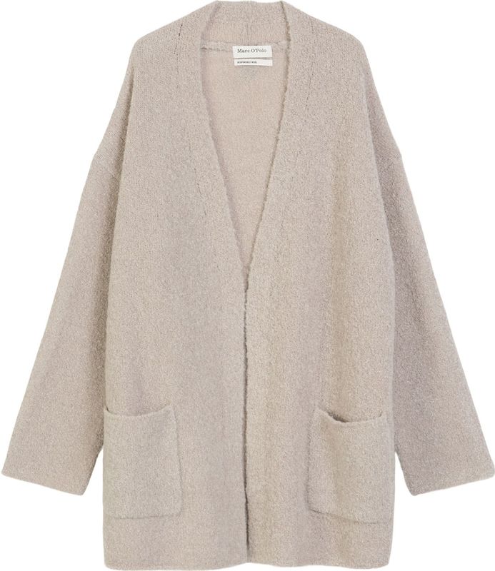 Marc O'Polo - Gebreid Vest - Taupe - Losse Pasvorm - Lange Mouw