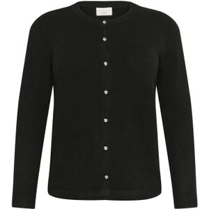 KAFFE CURVE Gebreid vest 'KCNiela'  zwart