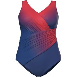 Ulla Popken Badpak  indigo / donkerblauw / rood