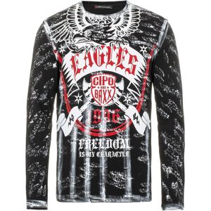 CIPO & BAXX Shirt  rood / zwart / wit