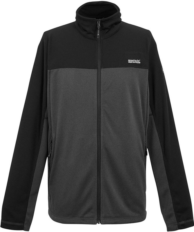 REGATTA Fleece jas 'Highton Full Zip V'  donkergrijs / zwart / wit