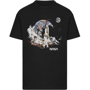 F4NT4STIC Shirt 'NASA Take Off Earth Montage'  blauw / zwart / wit