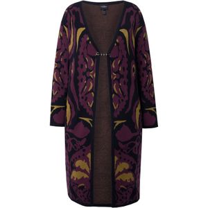 Ulla Popken Gebreid vest  bruin gemêleerd / zwart