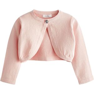 Next - Gebreid Vest - Rosa - Lange Mouw - Knoopsluiting
