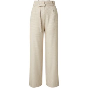 EDITED Bandplooibroek 'Annelie'  crème / sand