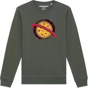 Watapparel Sweatshirt ' Pizza Planet '  olijfgroen / gemengde kleuren
