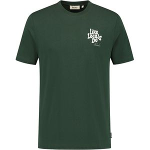 Shiwi Shirt 'Liam Like Locals Do'  donkergroen / wit