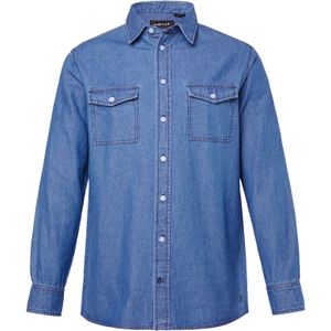 Men Plus Overhemd  blauw denim