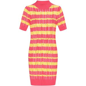 IZIA Gebreide jurk 'Boho'  geel / koraal