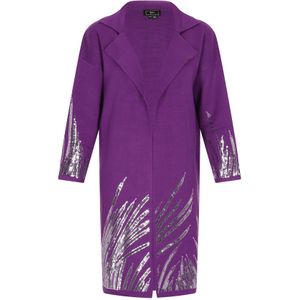 faina Gebreid vest  lila / zilver