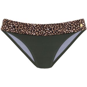 Bikinibroekje - Olijf/Luipaard - Recycling-Polyamide - Omklapbare Band