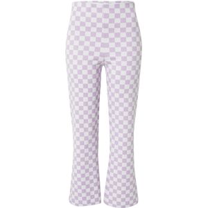 Monki Broek  pastellila / wit