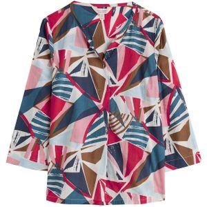 Seasalt Cornwall Blouse 'Watercolour Sketch'  navy / chocoladebruin / magenta / lichtroze