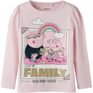 NAME IT Shirt 'NMFNORA PEPPA'  goud / pink / rosa / zwart