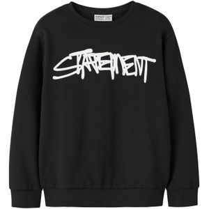 NAME IT Sweatshirt 'NKMTERO'  zwart / wit