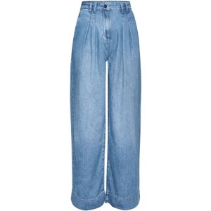 Rich & Royal Bandplooi jeans  blauw denim