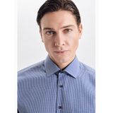 Seidensticker regular fit overhemd, popeline, blauw geruit
