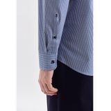 Seidensticker regular fit overhemd, popeline, blauw geruit