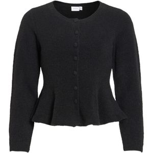 VILA Gebreid vest 'VILUNA'  zwart