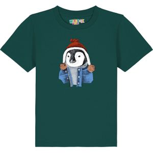 watabout.kids Shirt 'Pinguin'  donkergroen / gemengde kleuren