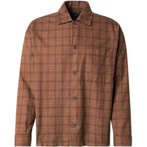 JACK & JONES Overhemd 'JPRBLAMADISON'  karamel / donkerbruin / wit