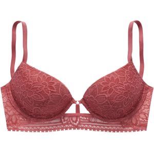 Lascana - Push-up-bh - Kastanje - Met Beugel, Florale Jacquardkant, Met Versteviging