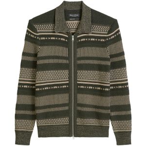 Marc O'Polo - Gebreid Jack - Katoenmix - Heren - Two-tone/gestructureerd