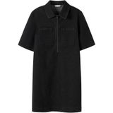 Denim - Jurk - Zwart - Halflange Mouwen - Loose Fit