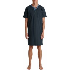 CALIDA - Relax Essentials - Nachthemd - Dark Sapphire - Knoopsluiting - Korte Mouw - Puur Katoen