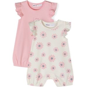 MINOTI Rompertje/body  blauw / geel / lichtroze / wit