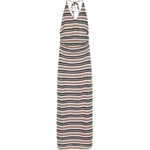 Pull&Bear Gebreide jurk  ecru / donkergroen / oranje / zwart