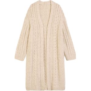 Marc O'Polo - Gebreid Vest - Beige - Lange Mouw - Wijde Pasvorm