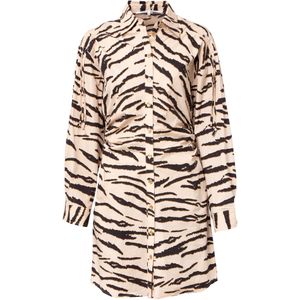 SECOND FEMALE Blousejurk  taupe / roestbruin / zwart