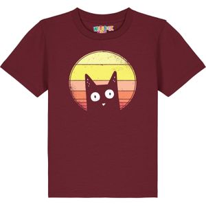 watabout.kids Shirt 'Sunset Cat'  geel / oranje / bordeaux