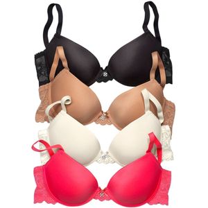 Lascana - Push-up-bh - Caramel - Met Beugel - Kanten Achterkant