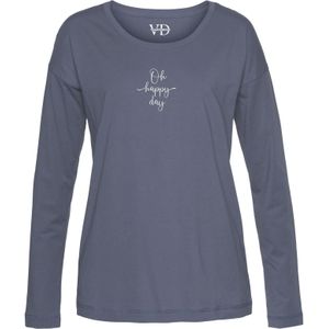 Vivance - Dreams - Pyjama Top - Donkerblauw - Met Zomer-Statementprint