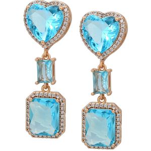 faina Oorbellen  hemelsblauw / rose-goud