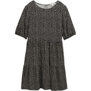 TOM TAILOR DENIM Jurk  zwart / wit