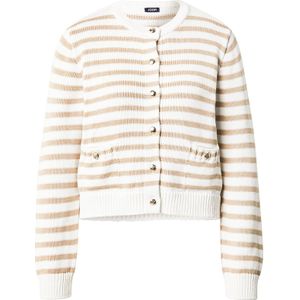 Joop! - Cardigan - Crèmewit - Met Beige Horizontale Strepen