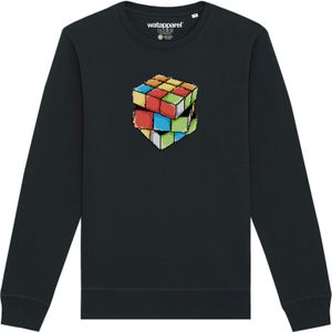 Watapparel Sweatshirt 'Pixel Zauberwürfel'  gemengde kleuren / zwart
