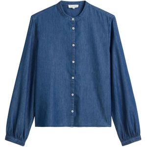 Marc O'Polo - Blouseshirt - Blauw - Lange Mouw - Effen