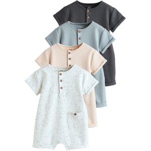 Next Rompertje/body  beige / duifblauw / pastelblauw / donkergrijs